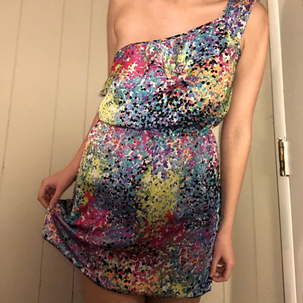 Colorful one shoulder dress